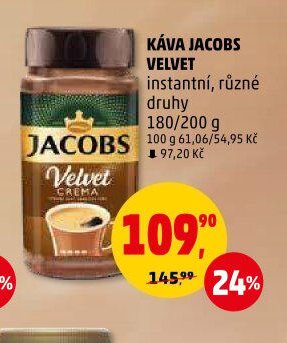 KÁVA JACOBS VELVET instantní 180/200 g