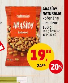Arašídy Naturalia kořeněné nesolené 150 g