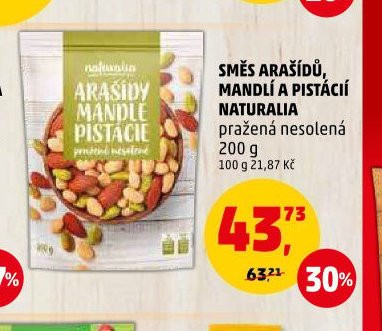 Směs arašídů, mandlí a pistácií Naturalia 200 g