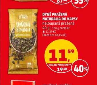 Dýně pražená Naturalia do kapsy 40 g