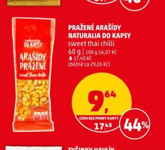 Pražené arašídy Naturalia do kapsy 60 g