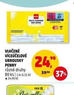 Vlhčené víceúčelové ubrousky Penny