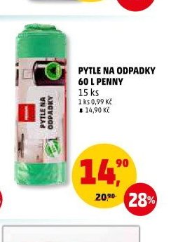 Pytle na odpadky 60 l Penny