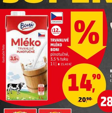 TRVANLIVÉ MLÉKO BONI plnotučné 3,5 %