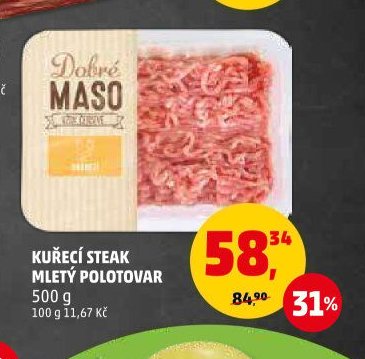KUŘECÍ STEAK MLETÝ POLOTOVAR 500 g