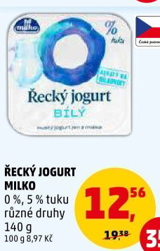Bílý jogurt řecký 0% Milko