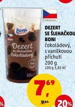 Dezert pudink se šlehačkou Boni