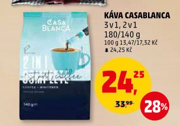 Instantní káva porcovaná 3v1 Casablanca