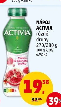 Jogurtový nápoj Activia Danone