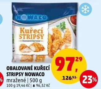 Kuřecí stripsy mražené Nowaco