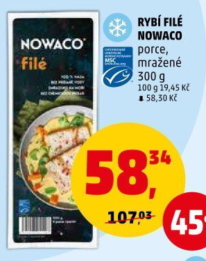 Rybí filé mražené Nowaco