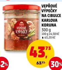 Vepřové výpečky na cibulce ve sklenici Karlova Koruna