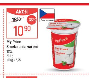 My Price Smetana na vaření 12%