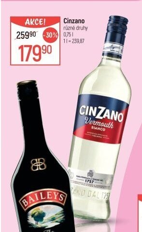 Cinzano různé druhy