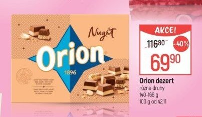 Orion dezert různé druhy