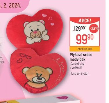 Plyšové srdce medvídek