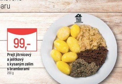 Prejt jitrnicový a jelítkový s kysaným zelím s bramborami