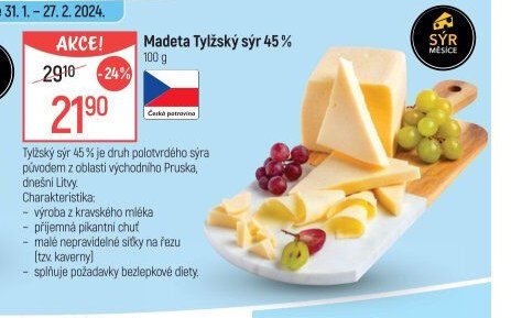 Madeta Tylžský sýr 45 %