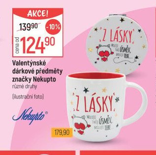 Valentýnské dárkové předměty značky Nekupto