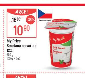 My Price Smetana na vaření 12 % 200 g
