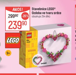 Stavebnice LEGO Ozdoba ve tvaru srdce