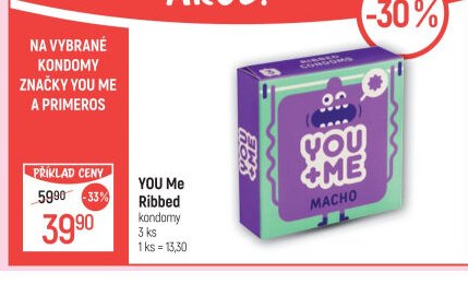 YOU Me Ribbed kondomy