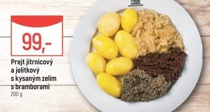 Prejt jitrnicový a jelítkový s kysaným zelím s bramborami