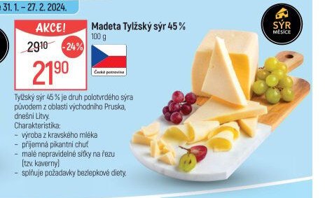 Madeta Tylžský sýr 45%