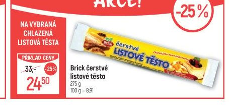 Brick čerstvé listové těsto