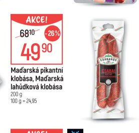 Maďarská pikantní klobása, Maďarská lahůdková klobása