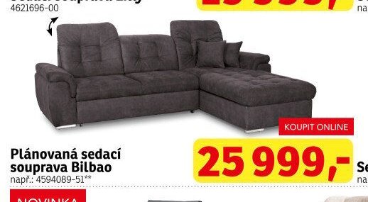 Plánovaná sedací souprava Bilbao - ASKO akcniletaky.com