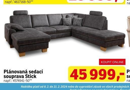 Plánovaná sedací souprava Stick - ASKO akcniletaky.com