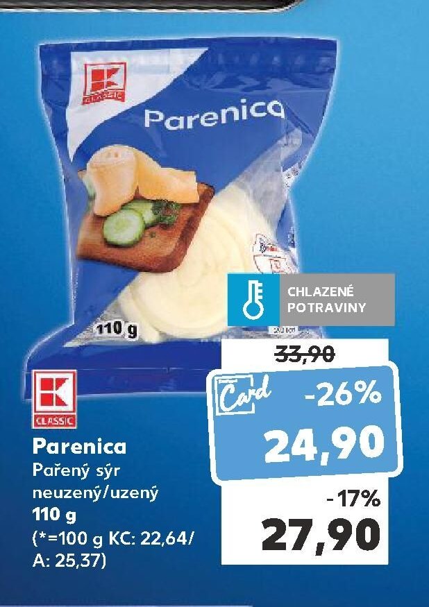 CLASSIC Parenica Pařený sýr neuzený/uzený