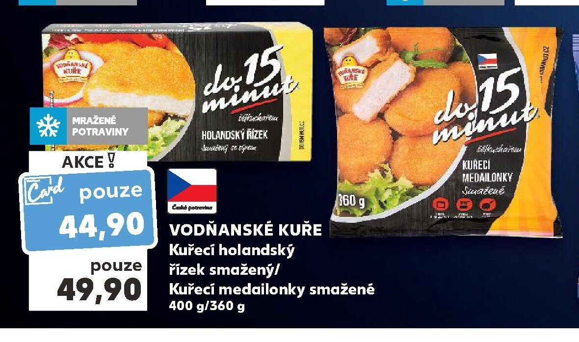 VODŇANSKÉ KUŘE Kuřecí holandský řízek smažený / Kuřecí medailonky smažené