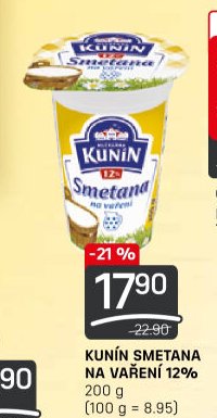 KUNÍN SMETANA NA VAŘENÍ 12%