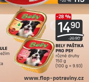 Bely paštika pro psy různé druhy 150 g