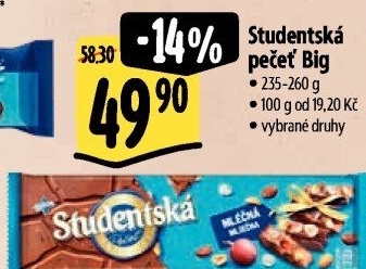 Čokoláda Studentská pečeť Orion
