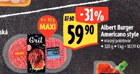Hovězí burger Americano style Albert Gril