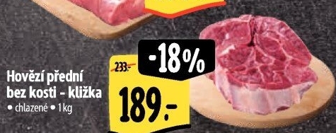 Hovězí přední bez kosti - kližka