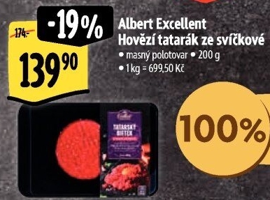 Hovězí tatarák ze svíčkové Albert Excellent
