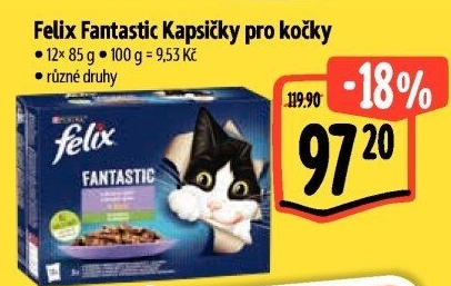 Kapsičky pro kočky Fantastic Felix Purina