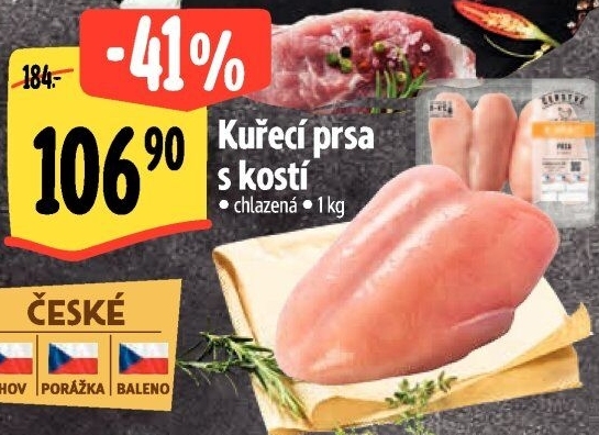 Kuřecí prsa s kostí Albert