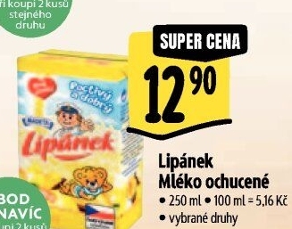 Nápoj mléko ochucené Lipánek Madeta