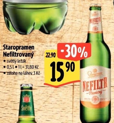 Pivo plné světlé pšeničné nefiltrované 12° Staropramen