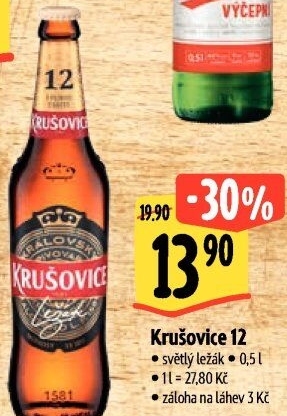 Pivo světlé Královský ležák 12° Krušovice