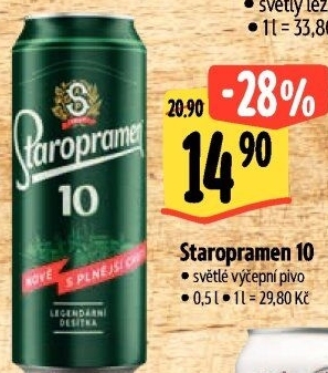 Pivo světlé výčepní 10° Staropramen