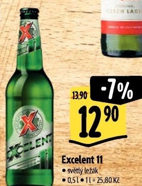 Pivo světlý ležák 11° Excelent