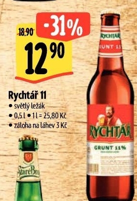 Pivo světlý ležák 11° Pivovar Rychtář
