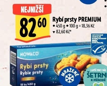 Rybí prsty nemleté mražené Nowaco Premium