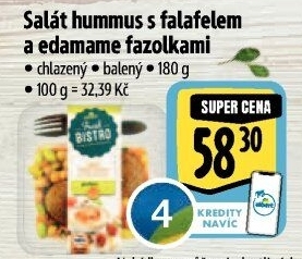 Salát Hummus s falafelem a edamame fazolkami s proteiny Albert Fresh Bistro